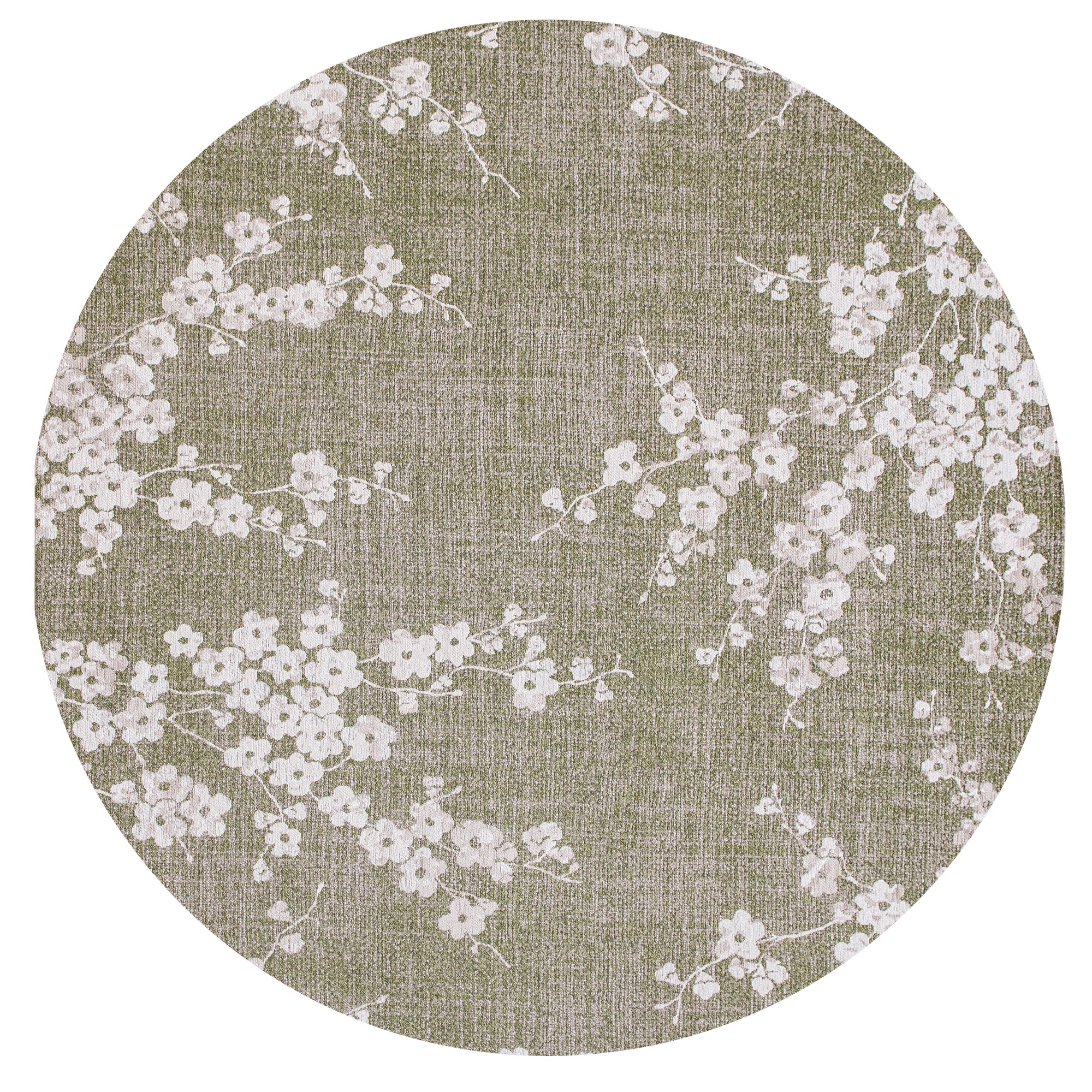 Louis De Poortere Designer Sakura Round Rugs In 9372 Wet Garden